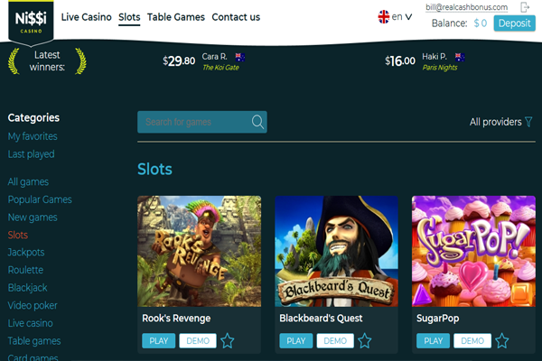 Nissi Casino screen shot