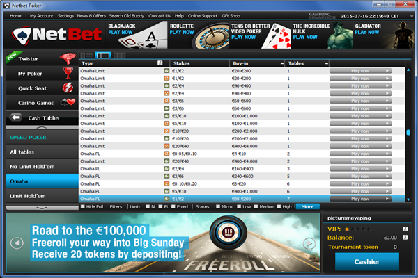NetBet Poker screen shot