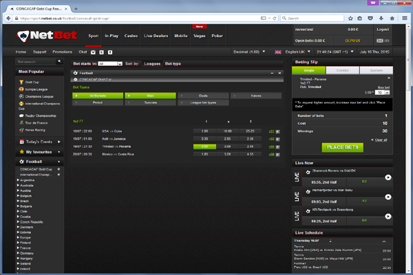 NetBet screen shot